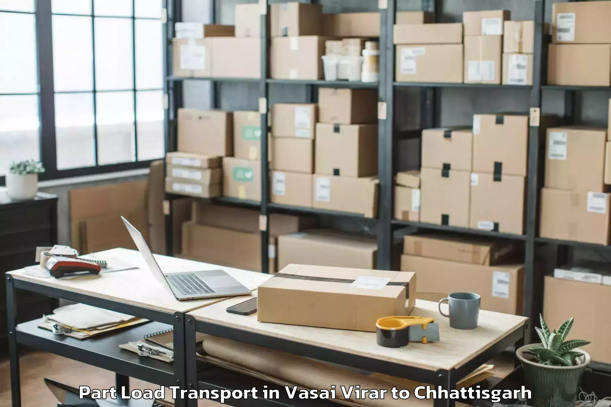 Book Vasai Virar to Dharamjaigarh Part Load Transport Online